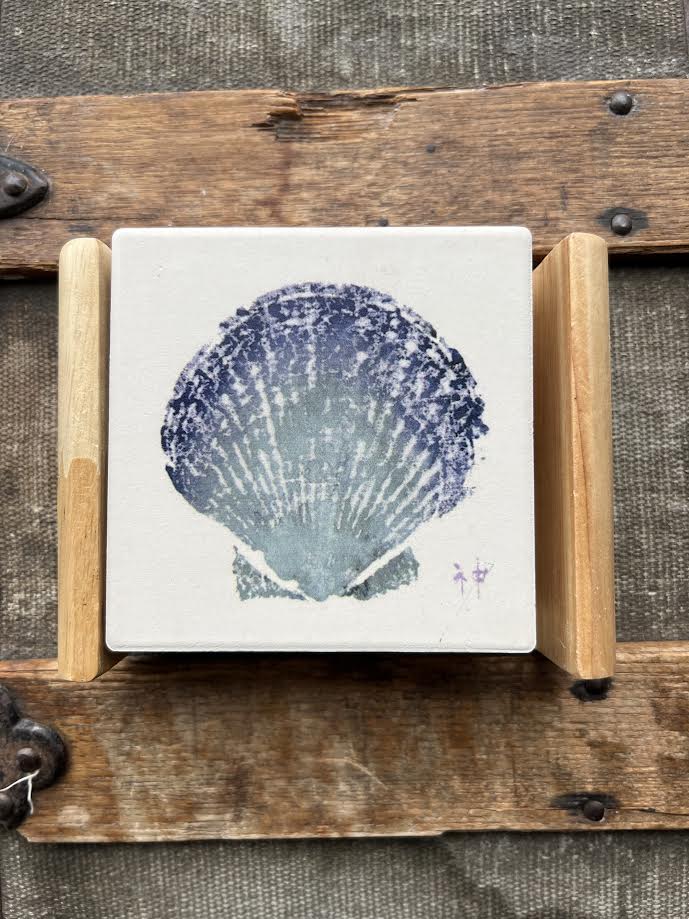 Shell Coaster Set (4x4) – Coastal Drink Protectors & Table Accents