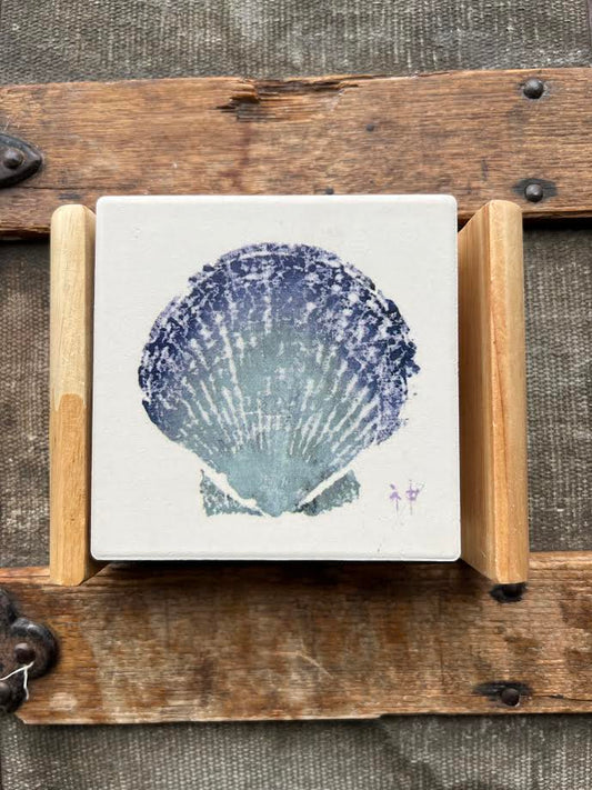 Shell Coaster Set (4x4) – Coastal Drink Protectors & Table Accents