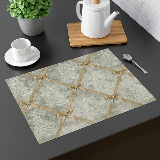 Rustic Ribbon Quilted Placemat — Farmhouse Holiday Table Decor