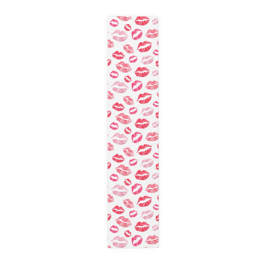 Kiss Print Table Runner — Romantic Lipstick Pattern for Valentine’s Day & Date Nights