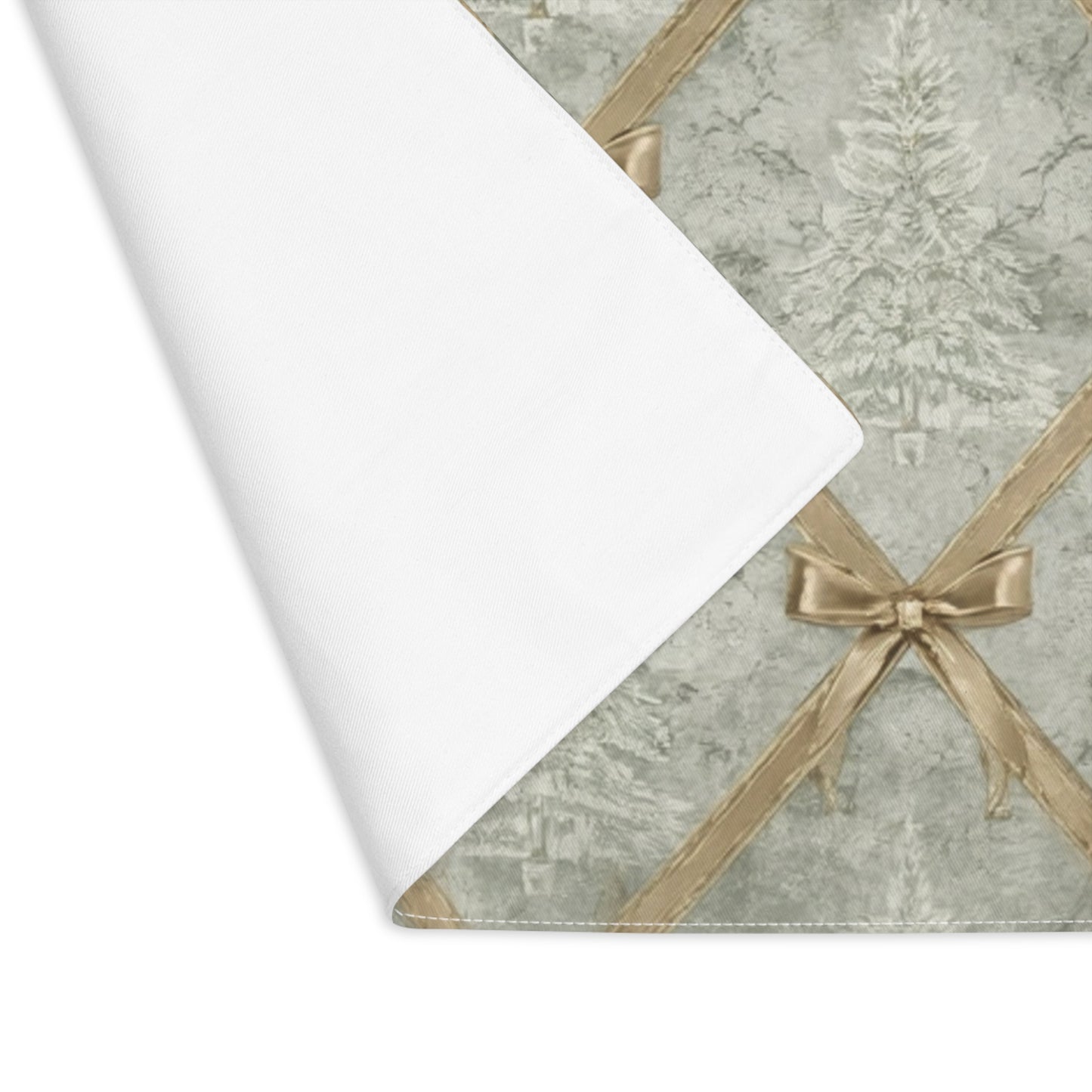 Rustic Ribbon Quilted Placemat — Farmhouse Holiday Table Decor