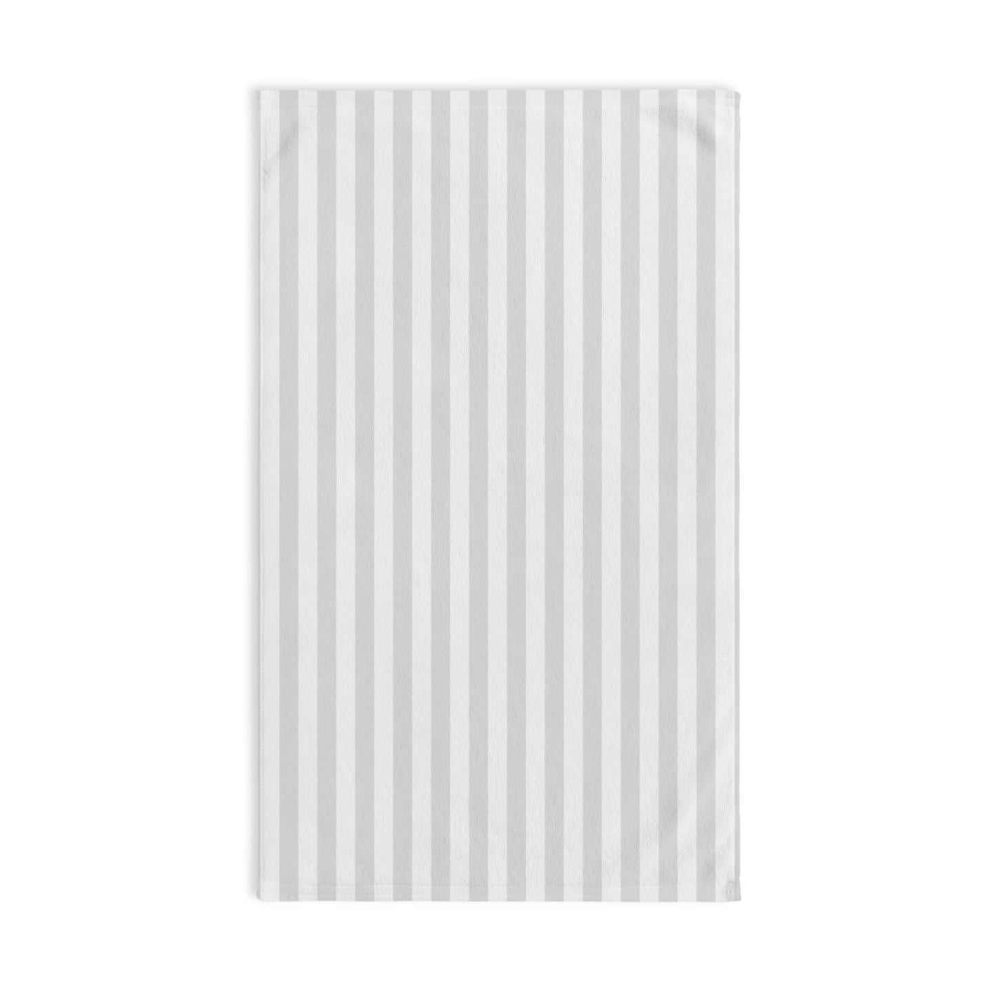 Gray Striped Hand Towel – Minimal Coastal Kitchen & Bathroom Accent