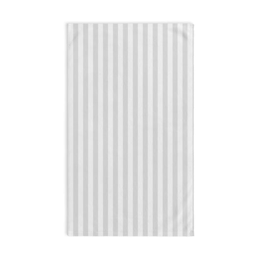 Gray Striped Hand Towel – Minimal Coastal Kitchen & Bathroom Accent
