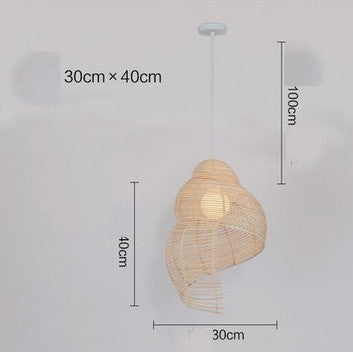 Coastal Snail Rattan Pendant Light