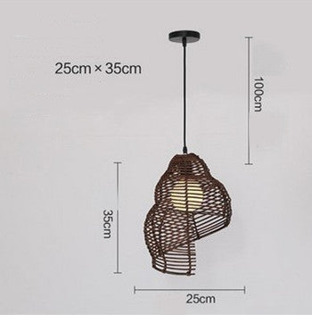 Coastal Snail Rattan Pendant Light
