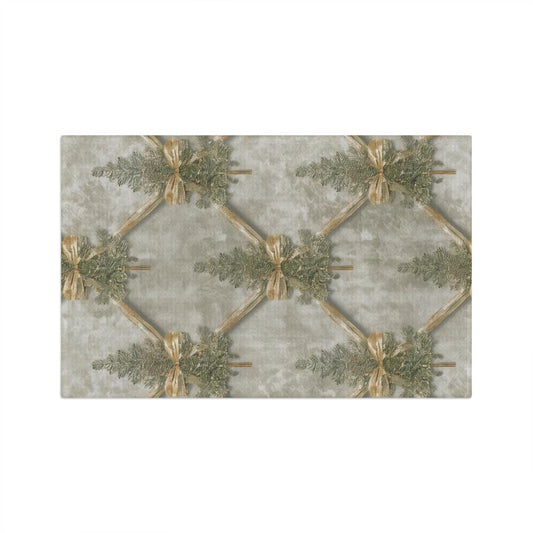 Festive Microfiber Tea Towel with Pine Tree Design