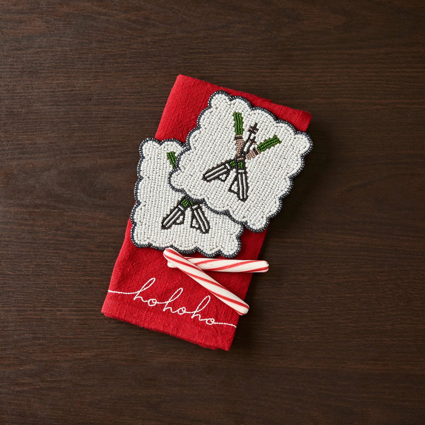 Handmade Beaded Holiday Coaster