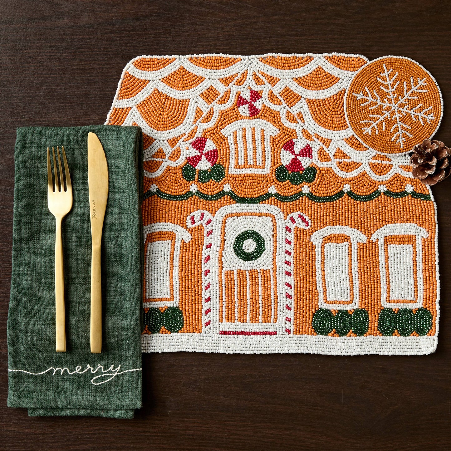 Beaded Gingerbread House Placemat