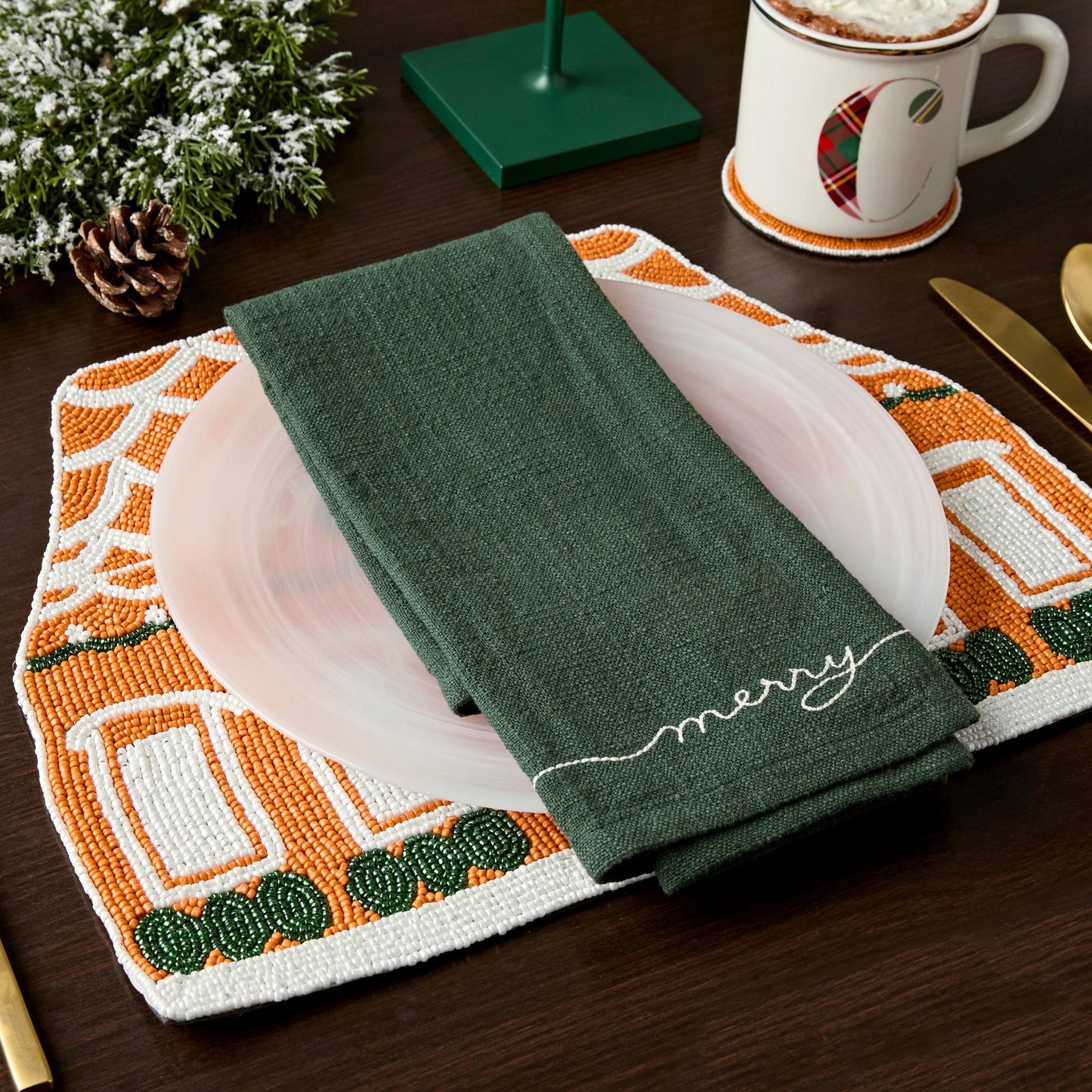 Beaded Gingerbread House Placemat