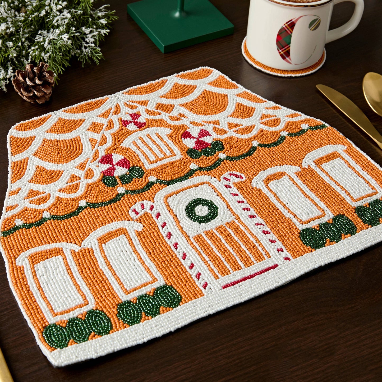 Beaded Gingerbread House Placemat