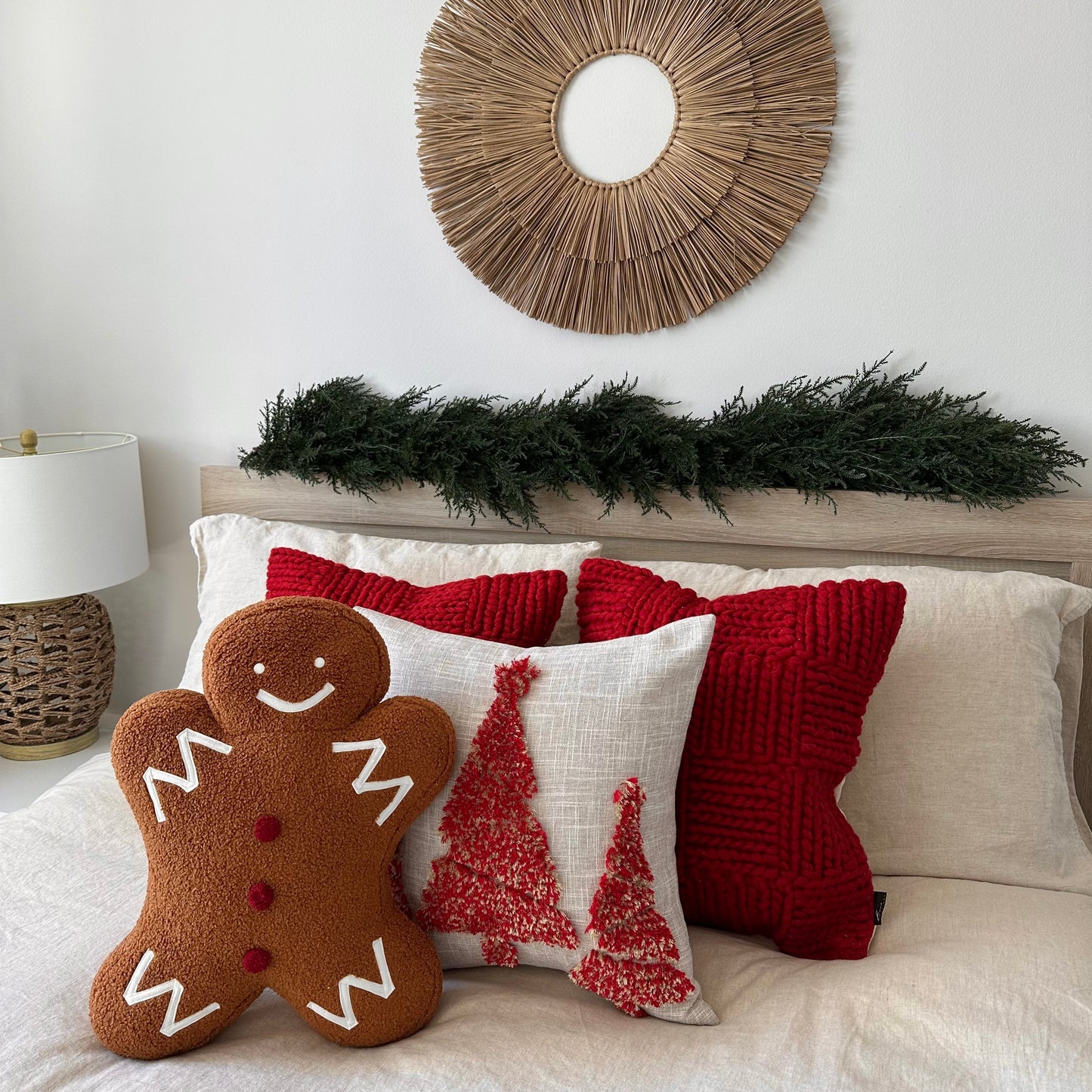 Gingerbread Man & Girl Holiday Pillow Set
