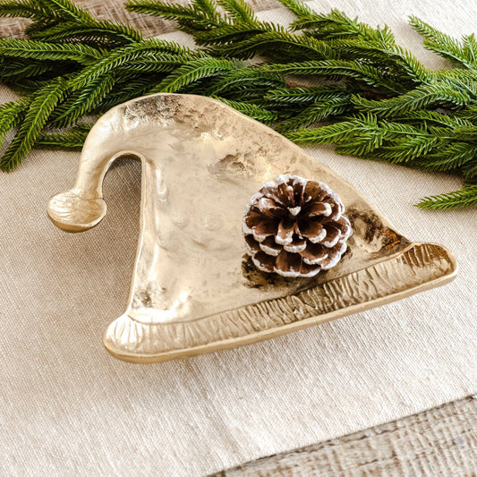 Gold Aluminum Santa Hat Tray
