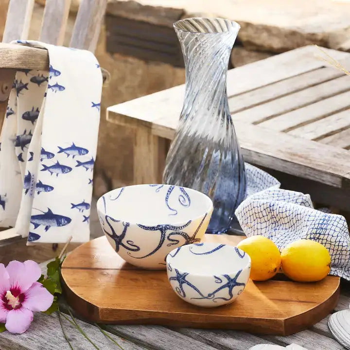 Coastal Blue Starfish Porcelain Dinnerware