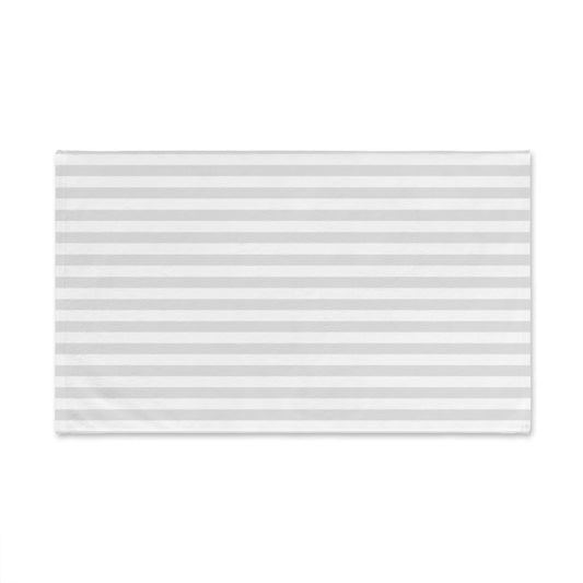 Gray Striped Hand Towel – Minimal Coastal Kitchen & Bathroom Accent