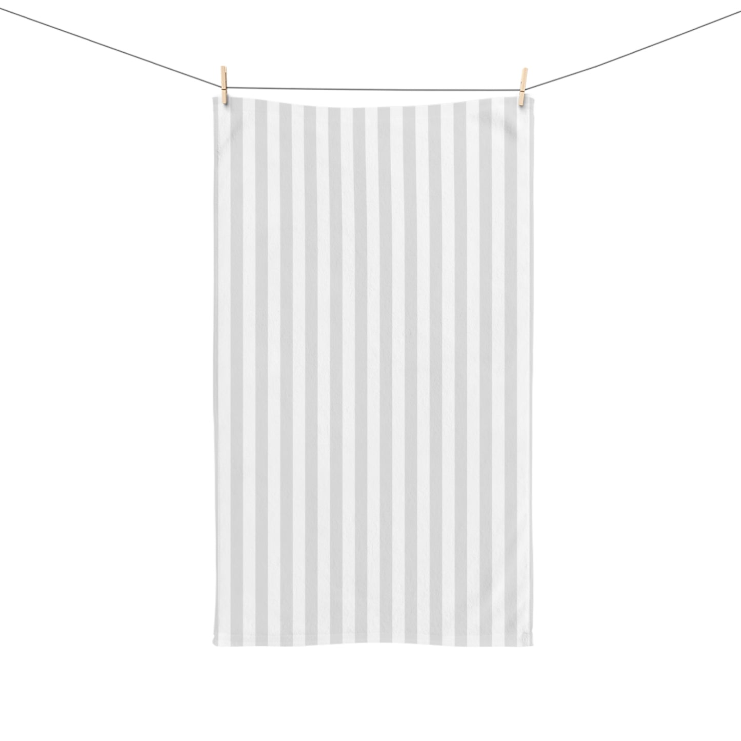 Gray Striped Hand Towel – Minimal Coastal Kitchen & Bathroom Accent