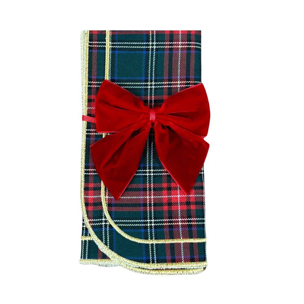 Red Velvet Bow Napkin Ties (Set of 4)