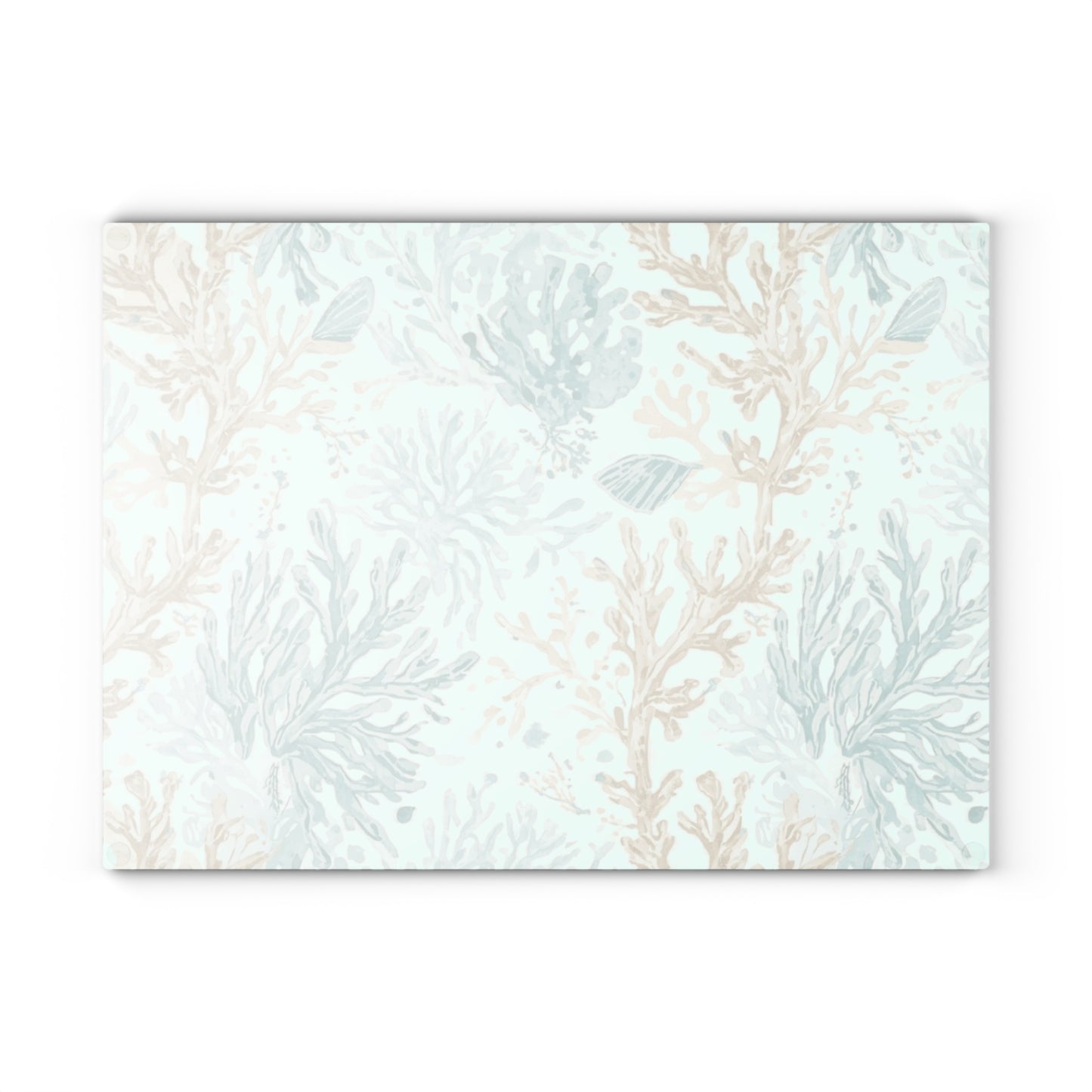 Glass Cutting Board — Coastal Seaweed Pattern Tempered-Glass Chopping Board