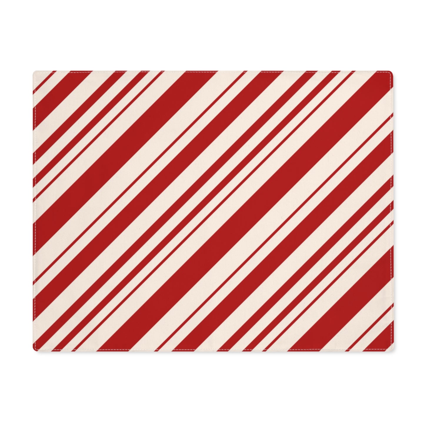 Holiday Candy Cane Stripe Placemat — Red & White Festive Table Decor