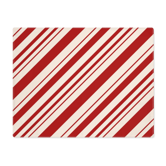 Holiday Candy Cane Stripe Placemat — Red & White Festive Table Decor