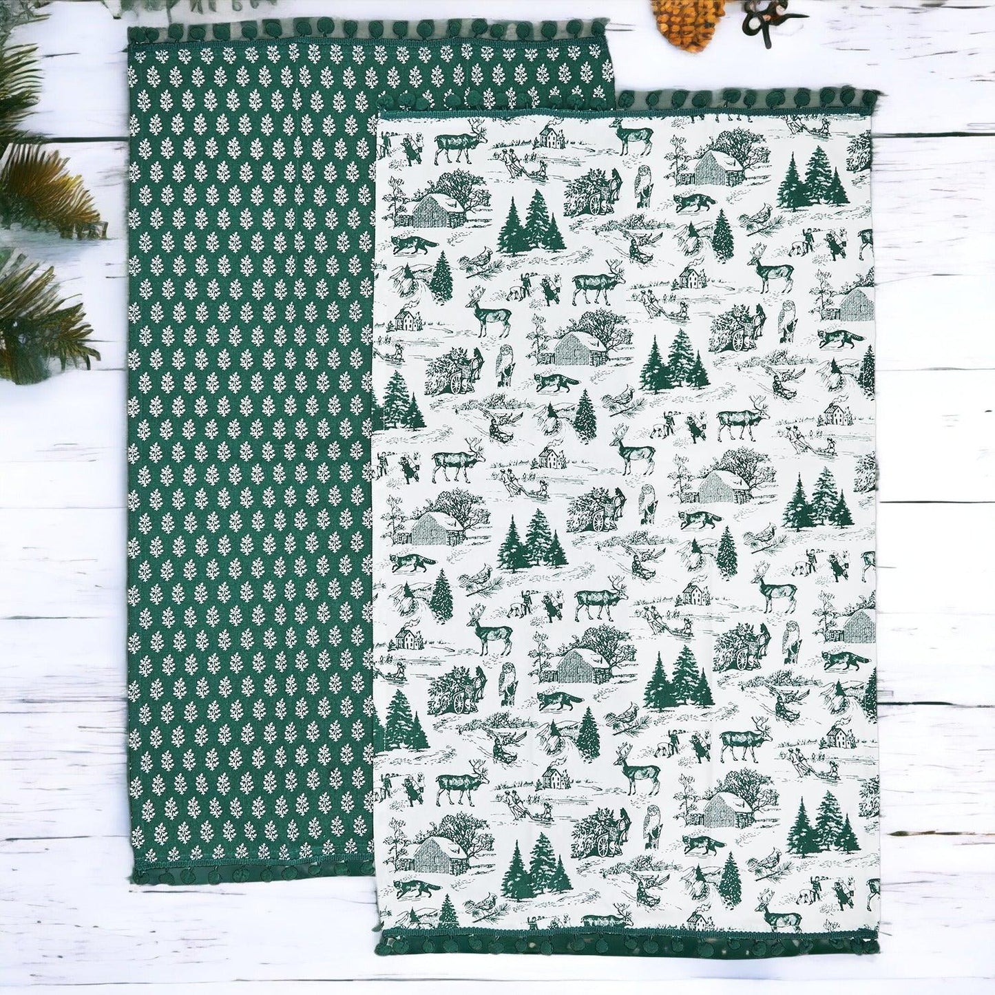 Forest Green Christmas Dish Towels – Set of 2