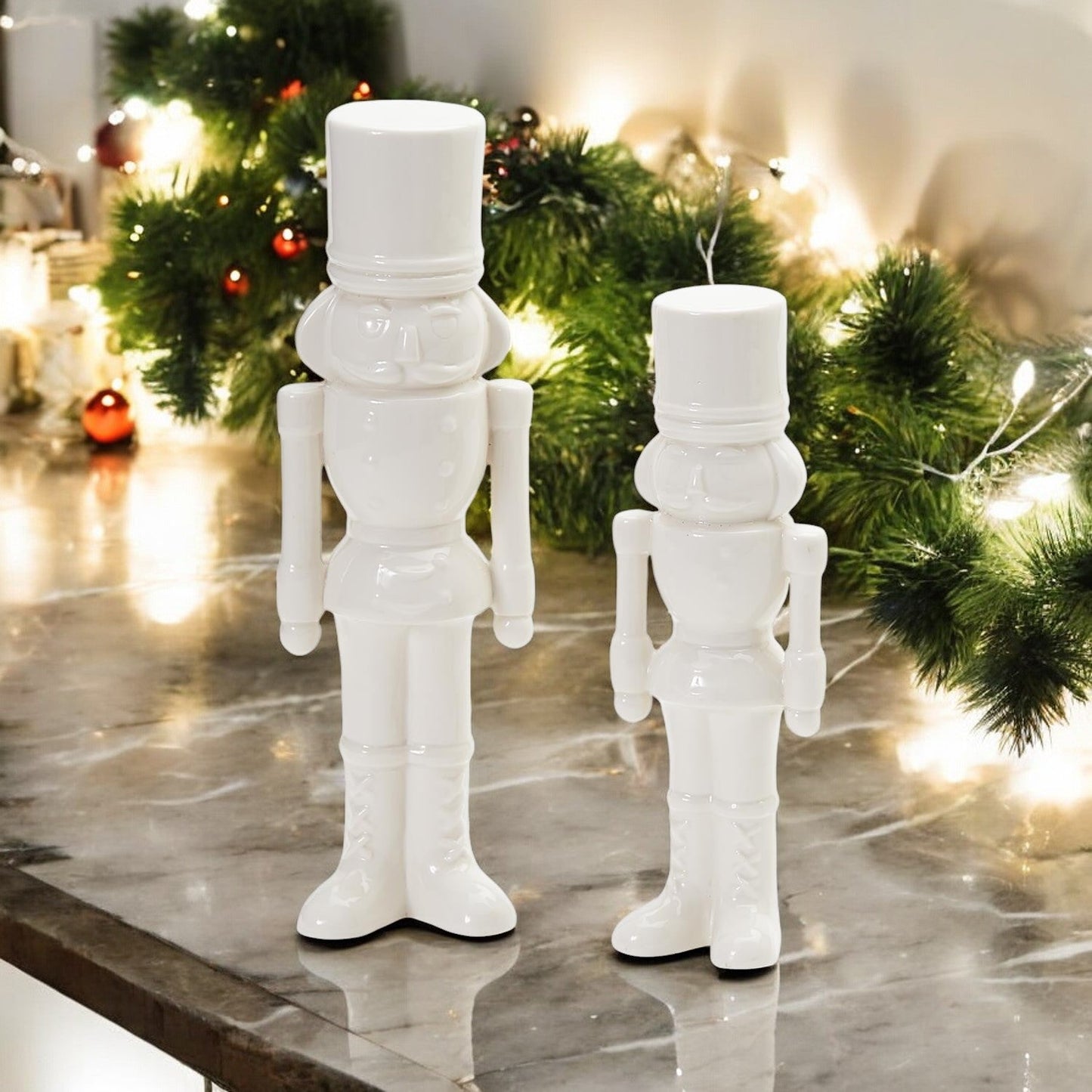 White Porcelain Nutcracker Duo