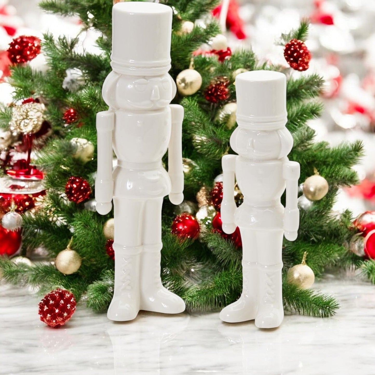 White Porcelain Nutcracker Duo