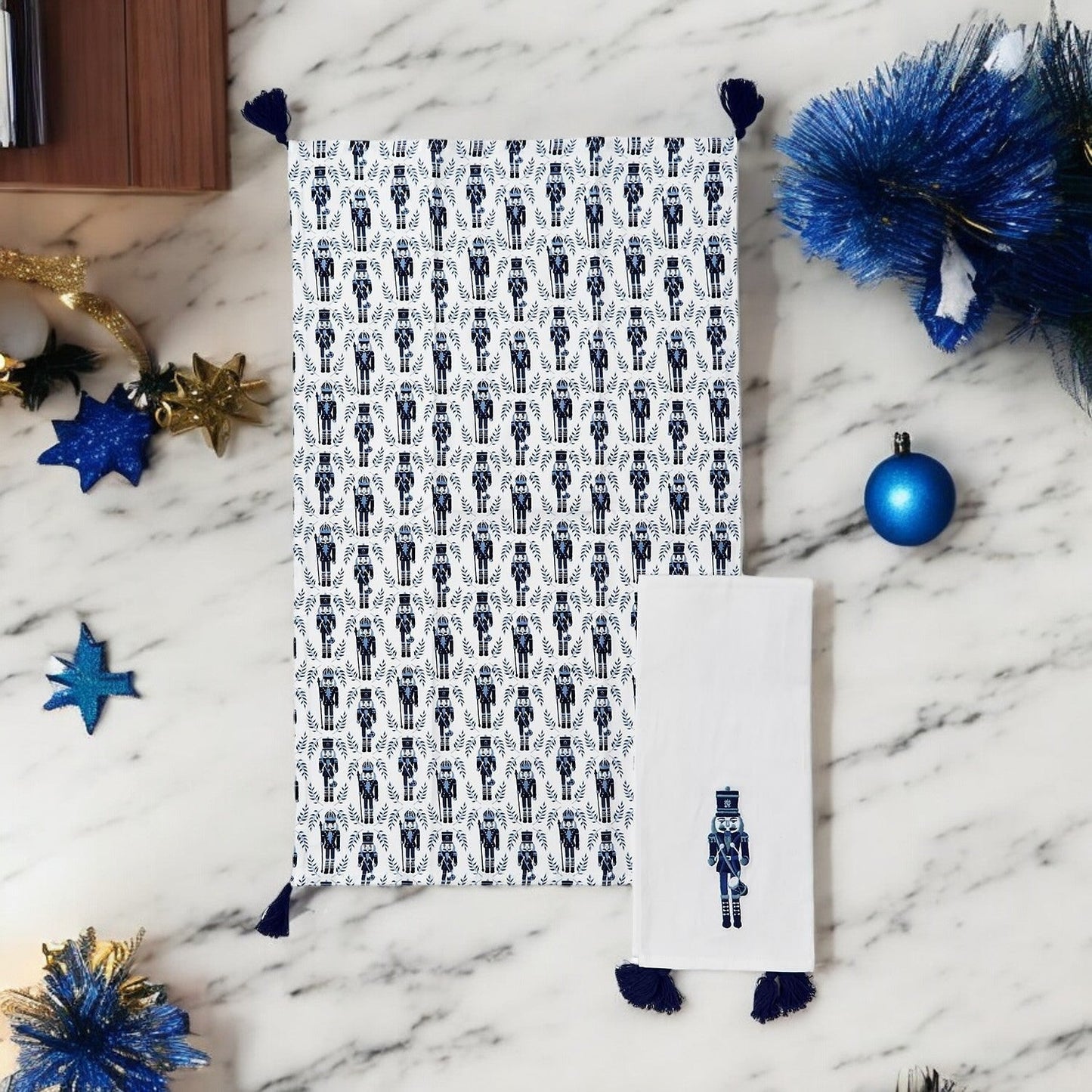 Blue Nutcracker Soldier Tea Towel Set (Set of 2)