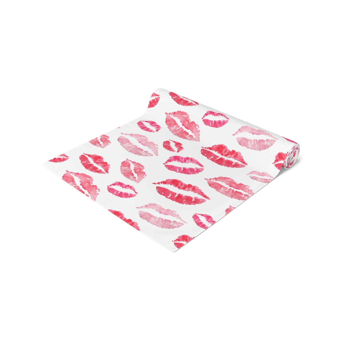 Kiss Print Table Runner — Romantic Lipstick Pattern for Valentine’s Day & Date Nights