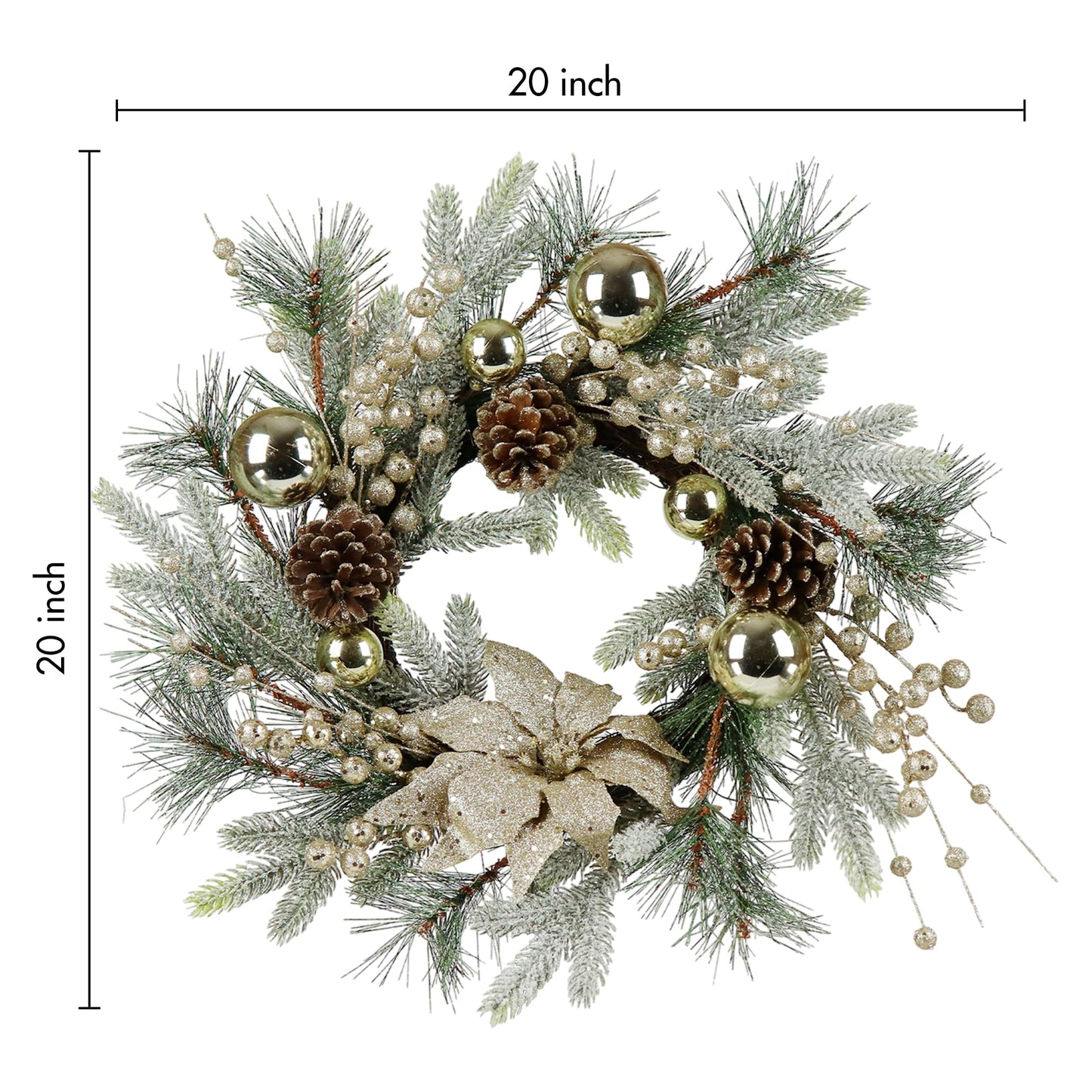 Battery-operated Christmas wreath with 8 lighting modes and timer function