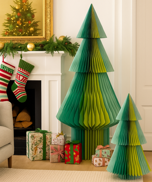 Jumbo Handmade Folding Honeycomb Paper Trees