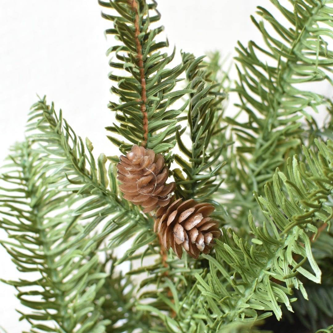 24" Faux Green Spruce Real Touch Wreath w/Faux Pinecones