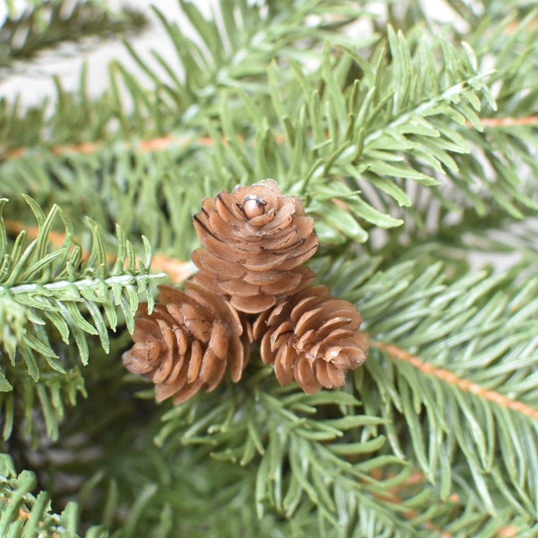 24" Faux Green Spruce Real Touch Wreath w/Faux Pinecones