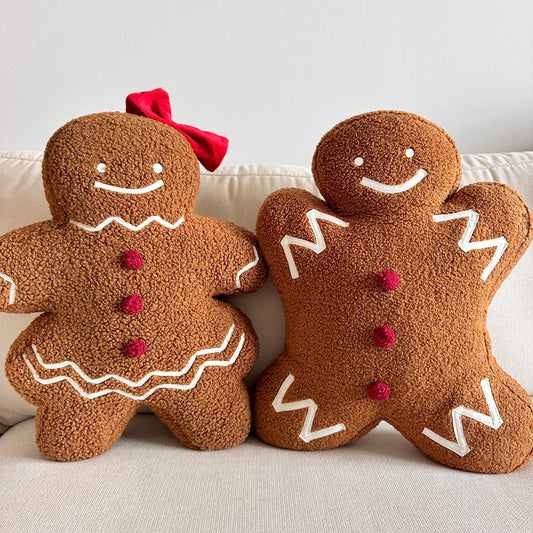 Gingerbread Man & Girl Holiday Pillow Set