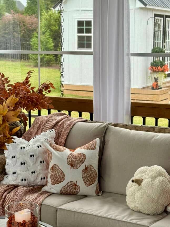 White Pumpkin Pillow Cover