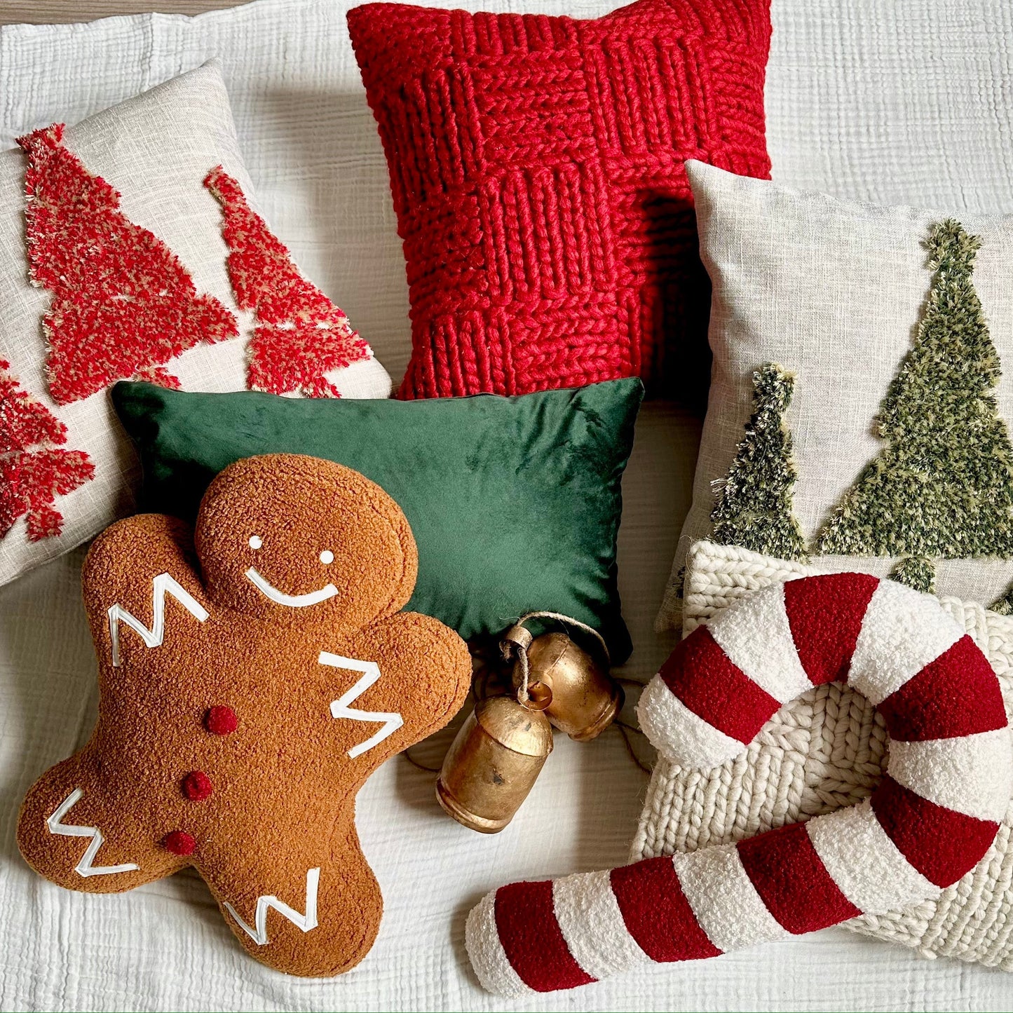 Gingerbread Man & Girl Holiday Pillow Set