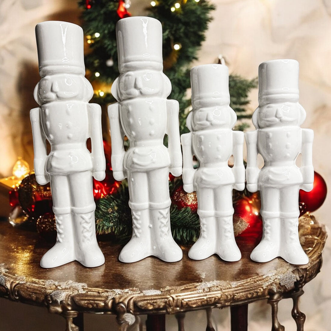 White Porcelain Nutcracker Duo