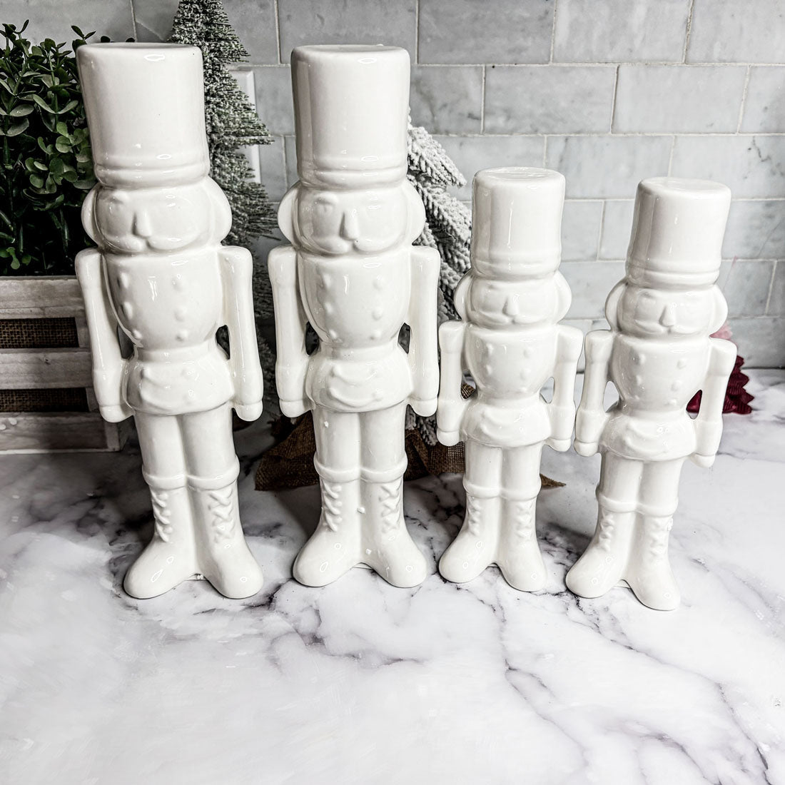 White Porcelain Nutcracker Duo