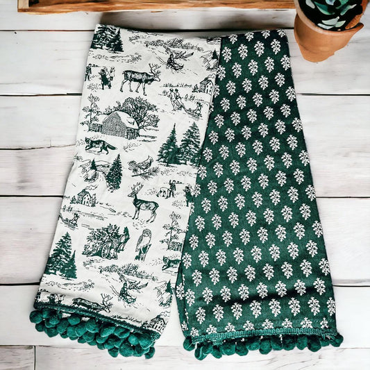 Forest Green Christmas Dish Towels – Set of 2