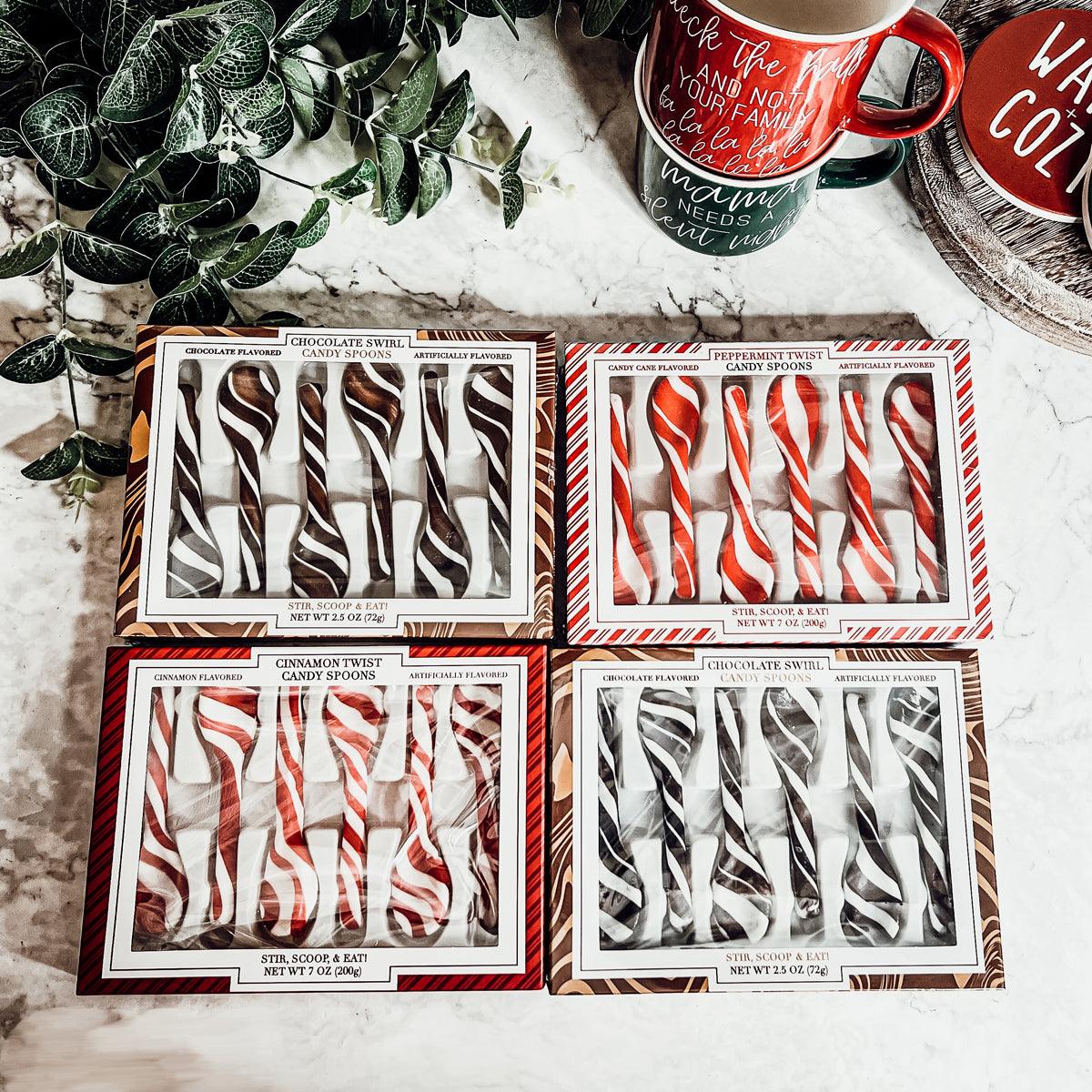 Edible Holiday Flavor Spoons – Peppermint, Cinnamon & Hot Cocoa Twist (6-Pack)