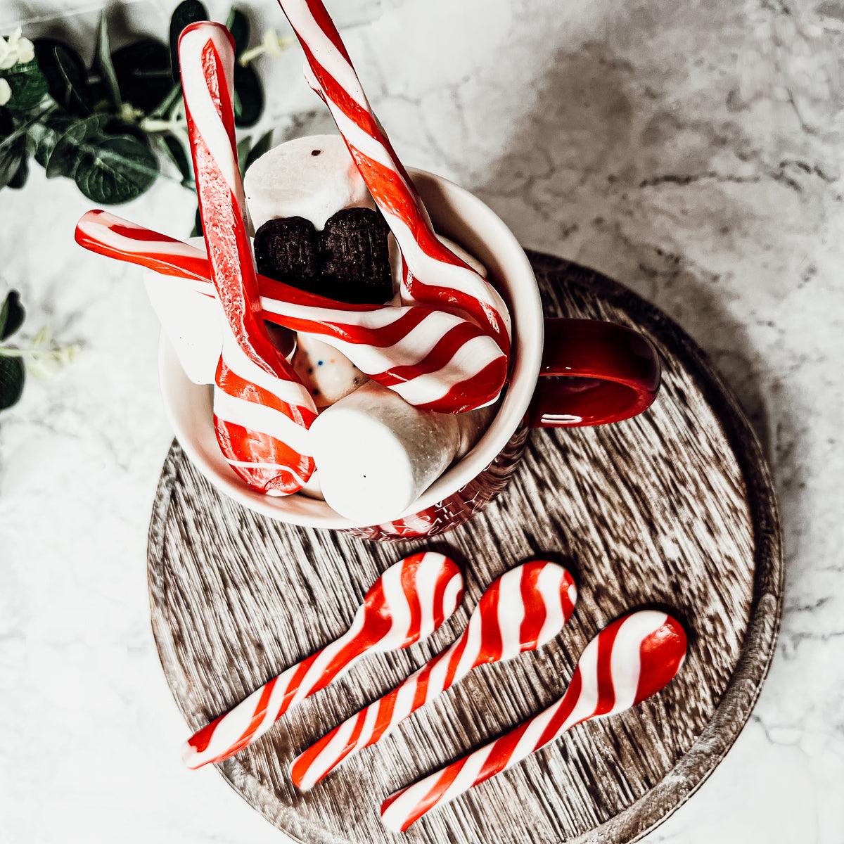 Edible Holiday Flavor Spoons – Peppermint, Cinnamon & Hot Cocoa Twist (6-Pack)