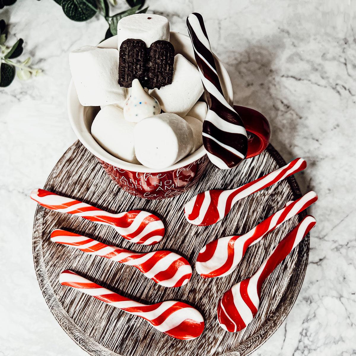 Edible Holiday Flavor Spoons – Peppermint, Cinnamon & Hot Cocoa Twist (6-Pack)