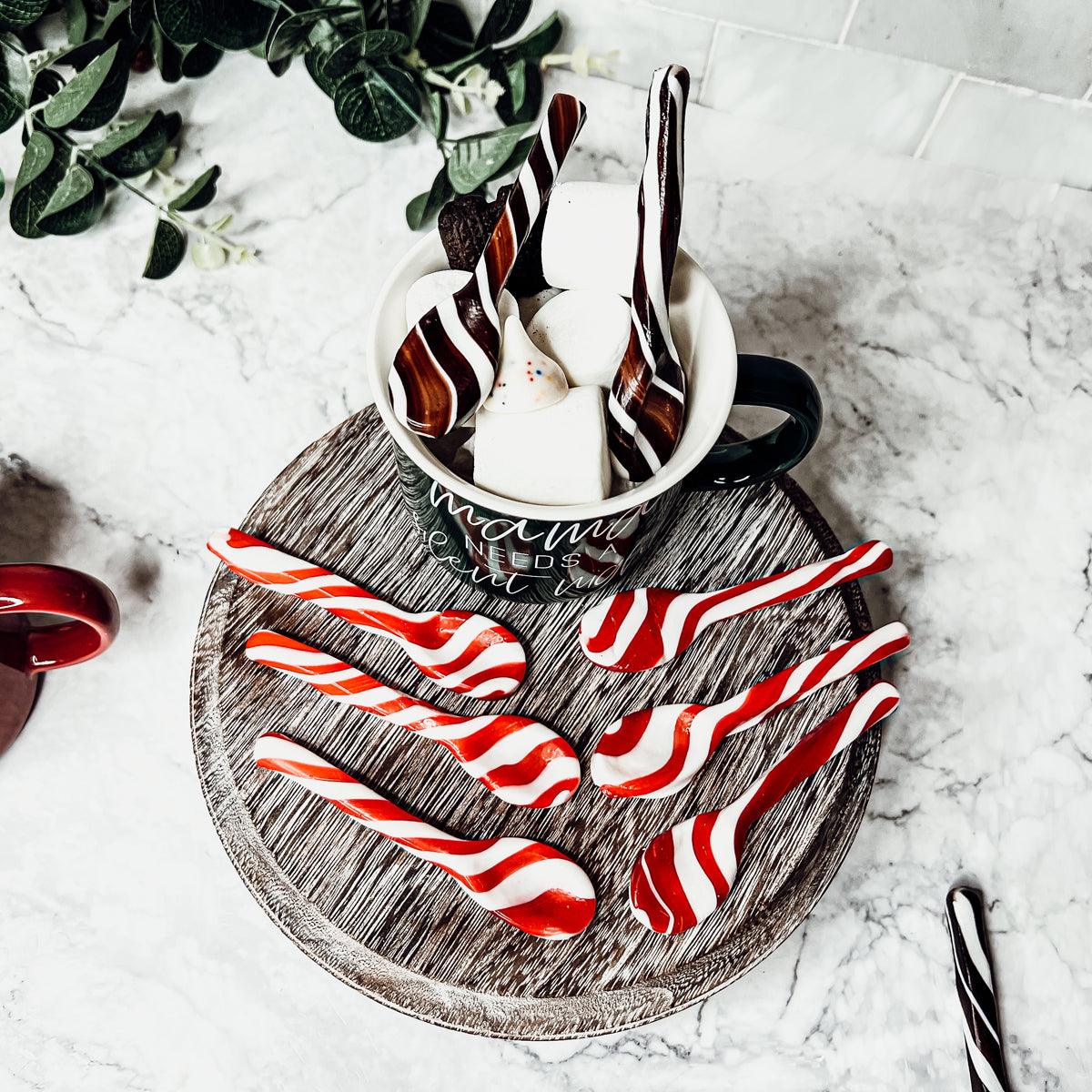 Edible Holiday Flavor Spoons – Peppermint, Cinnamon & Hot Cocoa Twist (6-Pack)