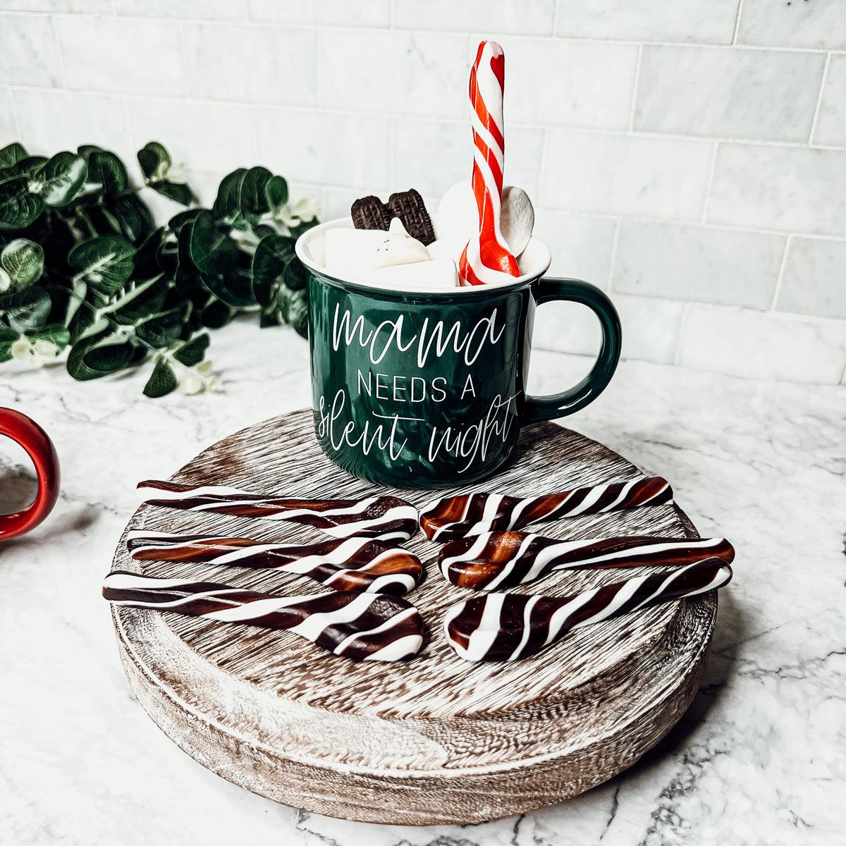 Edible Holiday Flavor Spoons – Peppermint, Cinnamon & Hot Cocoa Twist (6-Pack)