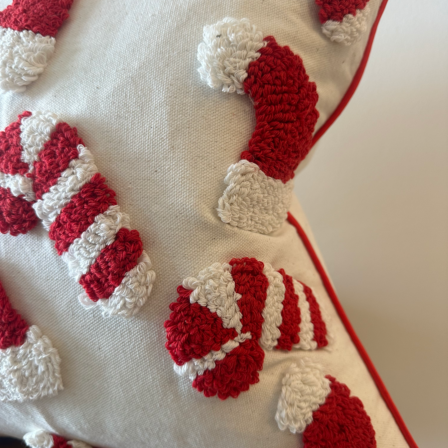 Candy Cane & Santa Hat Pillow Cover