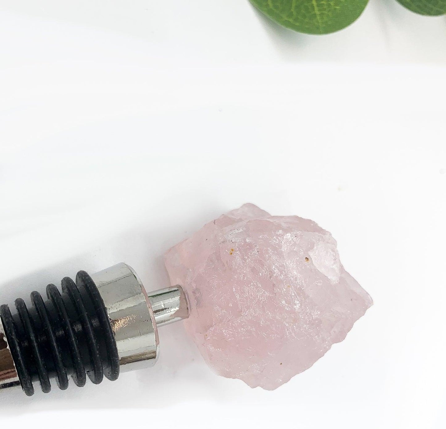 Natural Stone Wine Bottle Stopper - Amethyst, Geode, or Rose Quartz