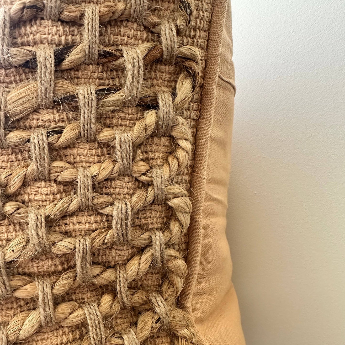 Braided Jute Coastal Boho 20” Pillow Cover