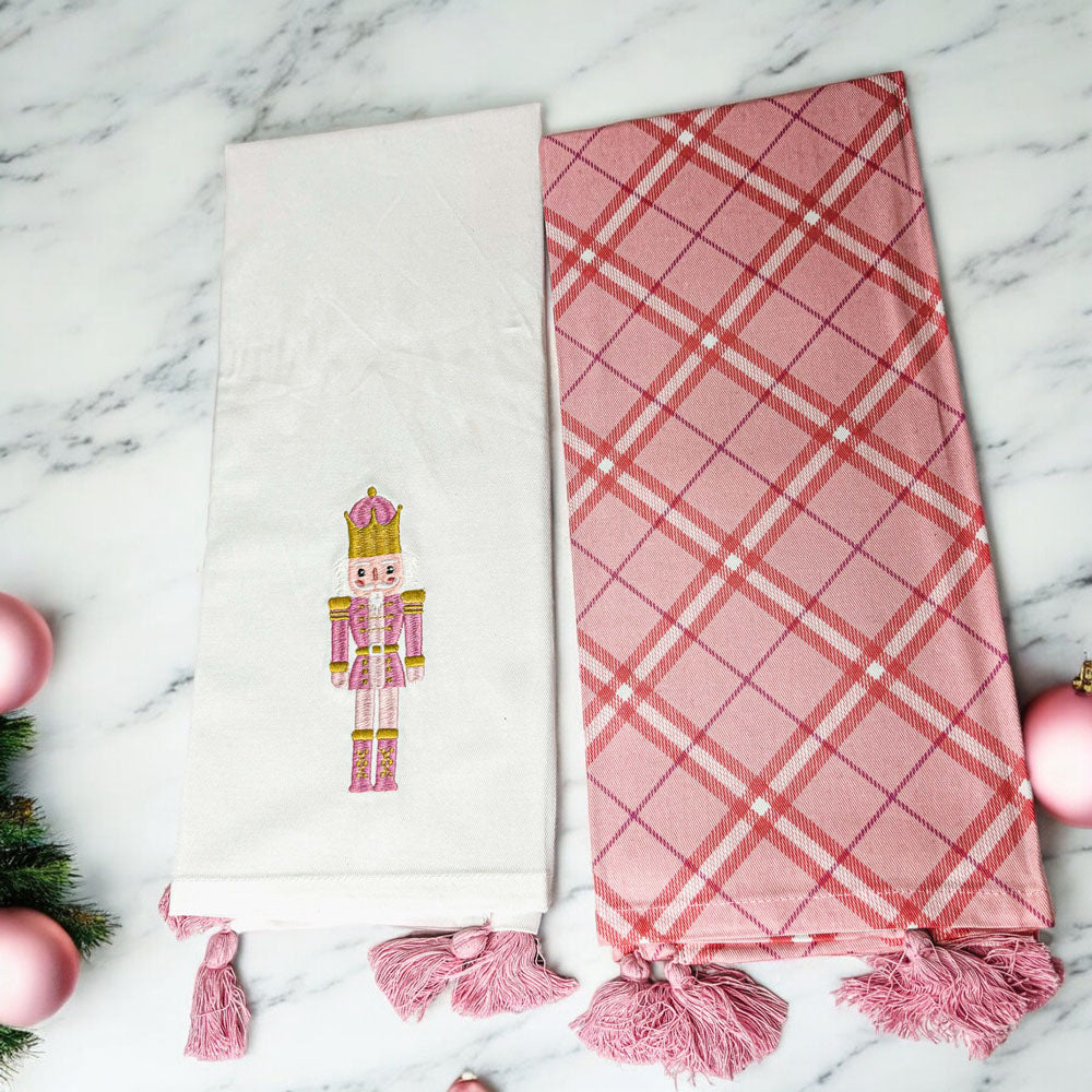 Nutcracker Tea Towel Pink