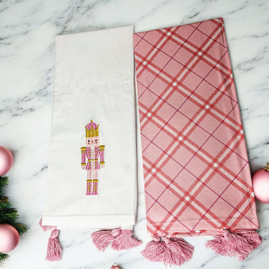 Nutcracker Tea Towel Pink