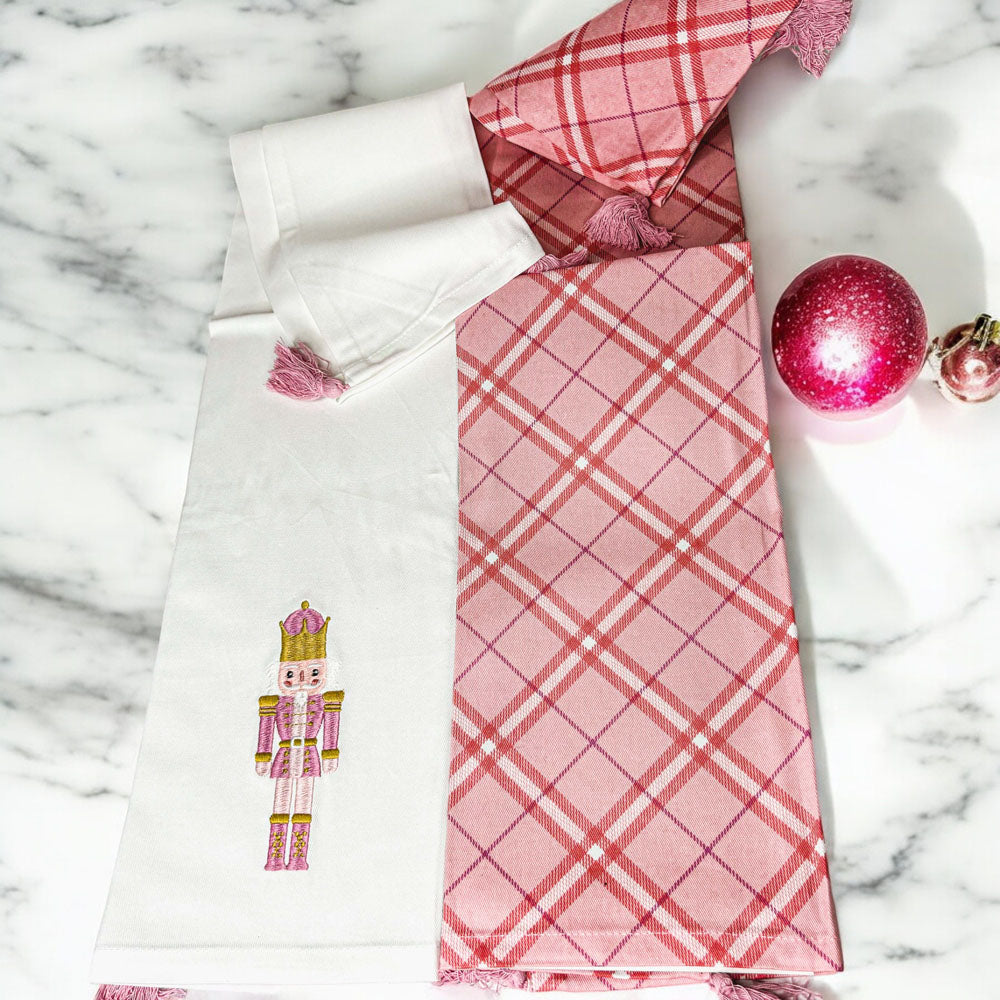 Nutcracker Tea Towel Pink