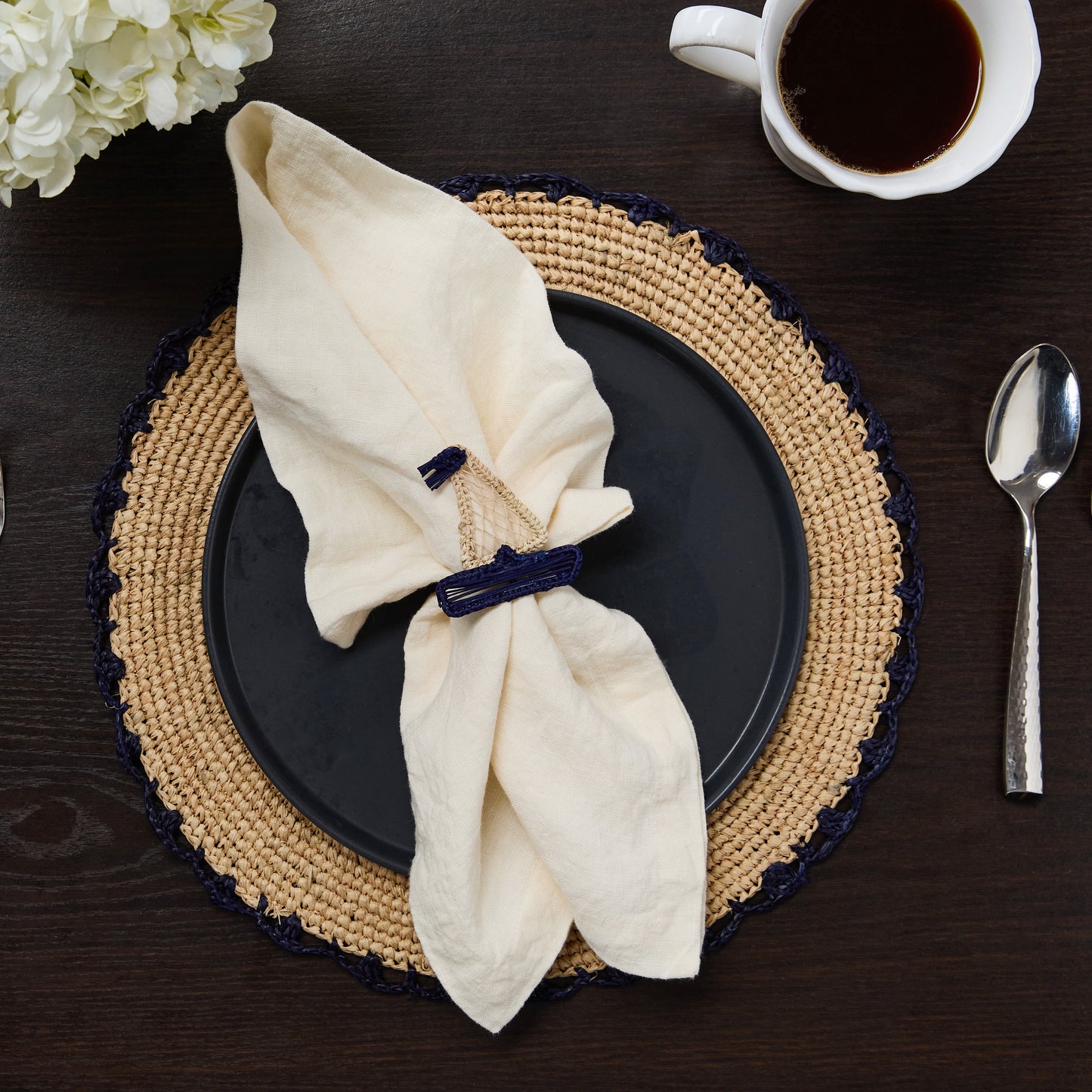 Handwoven Coastal Sailboat Napkin Ring